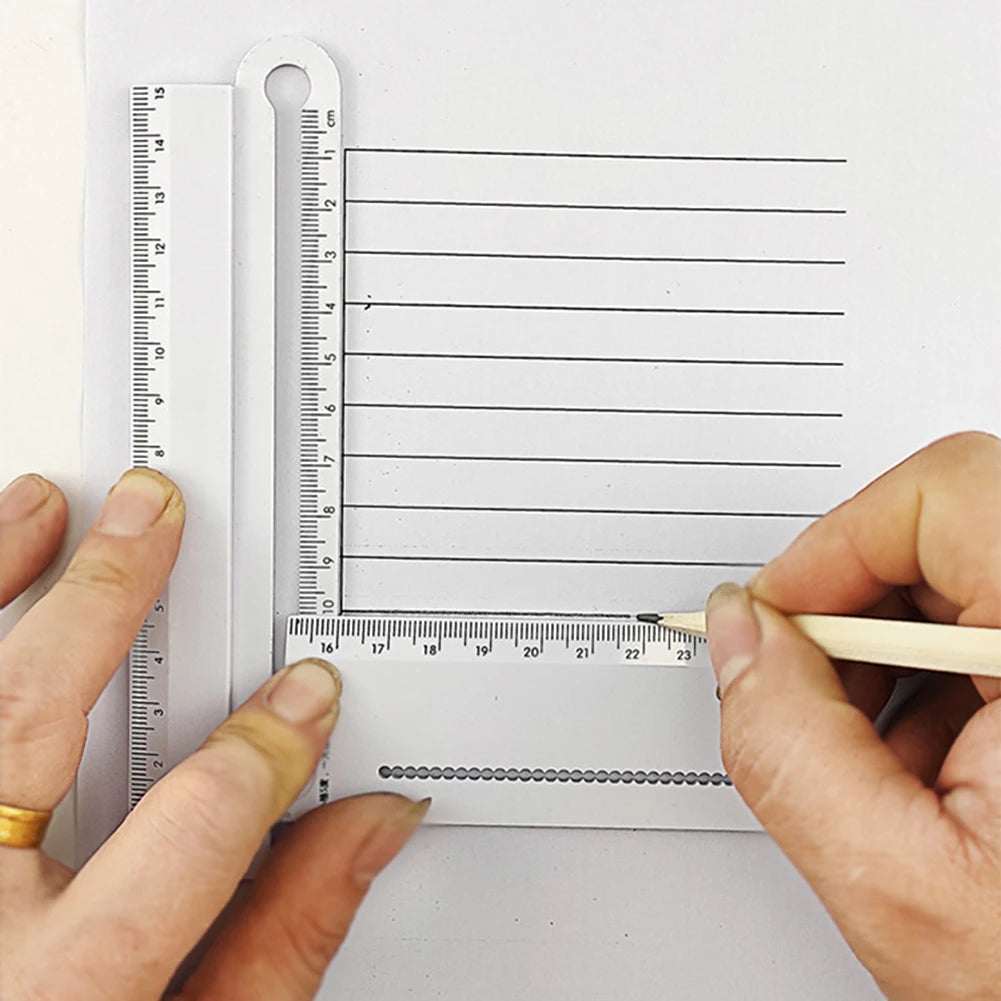Regla plegable multifuncional para dibujo geométrico – Herramienta portátil de 0-30 cm para arcos, ángulos y líneas paralelas