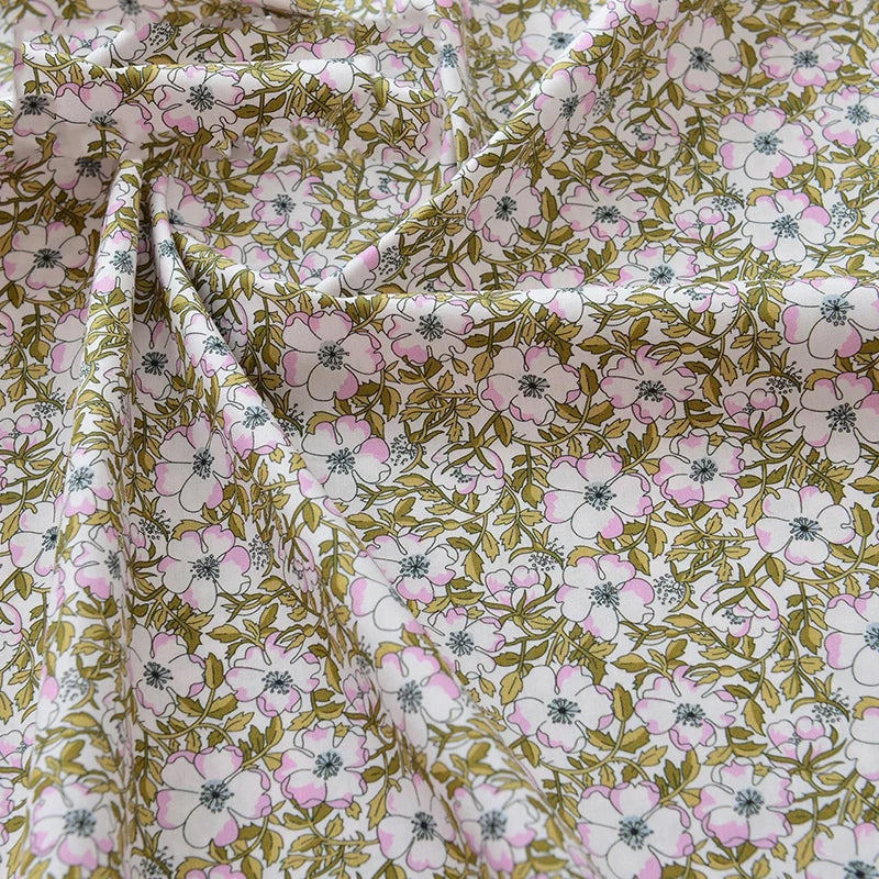 Floral Digital Print 100% Cotton Poplin Fabric | 50s | 145cm Wide | Dress, Pajamas & DIY