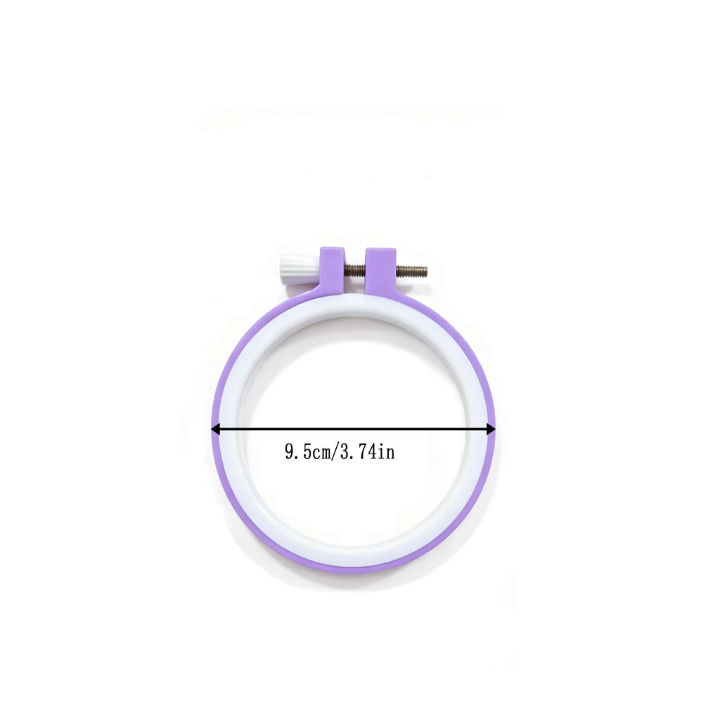 Color-Coded Plastic Embroidery Hoops – 7 Sizes