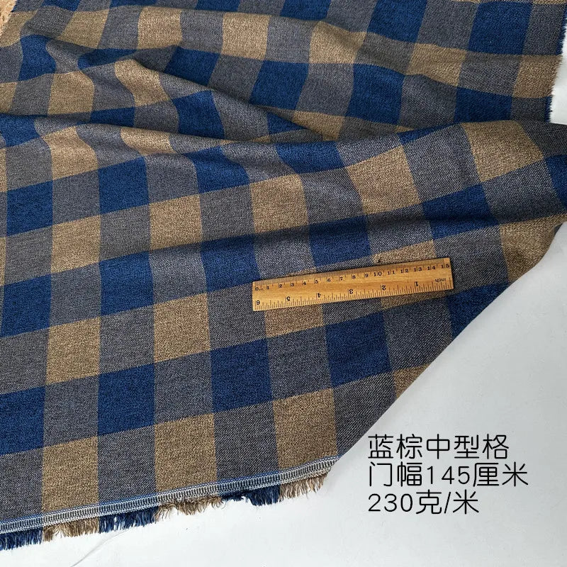 100% Cotton Brushed Plaid Fabric – Soft & Breathable | 145 cm Wide | Shirts, Dresses & Home Decor