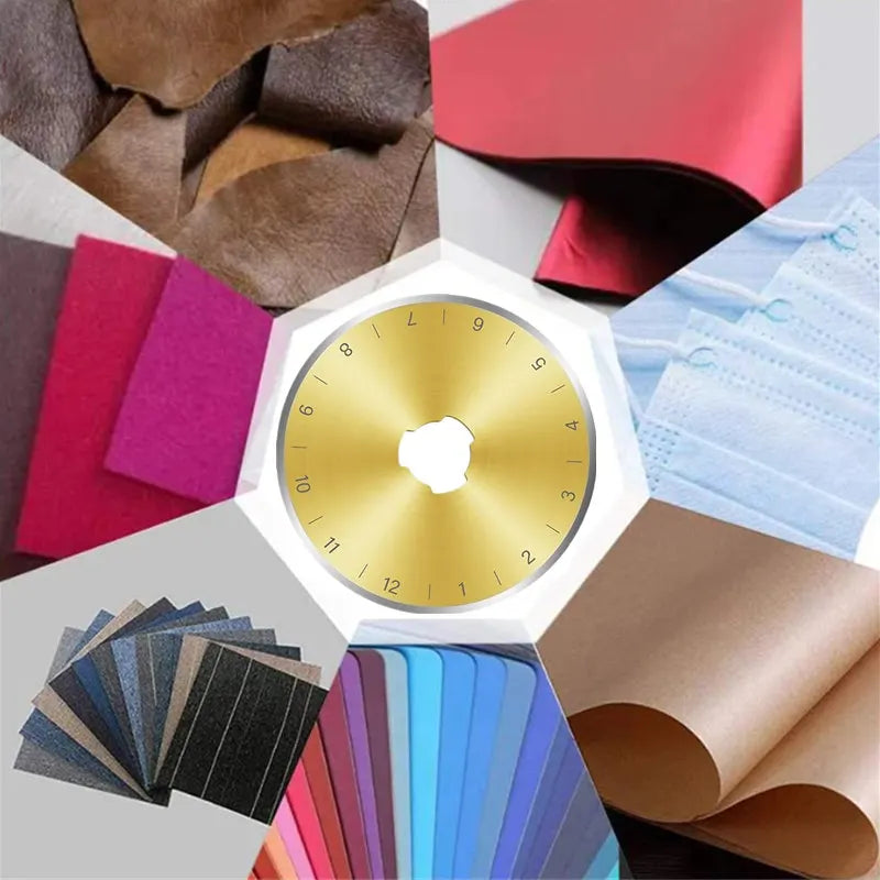 45mm Titanium Rotary Cutter Blades – SK5 Steel, 10-Pack with Storage Case