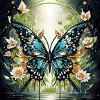 Kit de pintura de diamante de mariposa – Forma especial | 30x30cm (11.8" x 11.8")