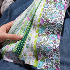 Floral Cotton Fabric Strips – 40 Pieces, 6.5 × 50 cm (2.56" × 19.69")