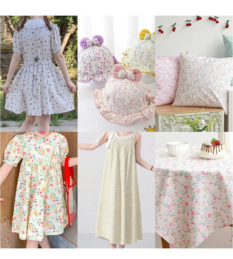 Rural Style Small Floral Print 100% Cotton Fabric | 160cm Wide | 0.5m & 2m