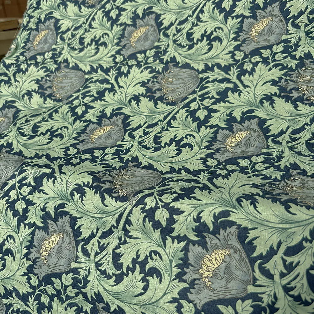 William Morris Inspired Floral Print 100% Cotton Fabric — 145cm Wide