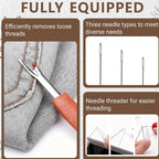 Kit de 40 Agujas de Coser e Hilos – Agujas de Ojo Grande con Dedal y Descosedor