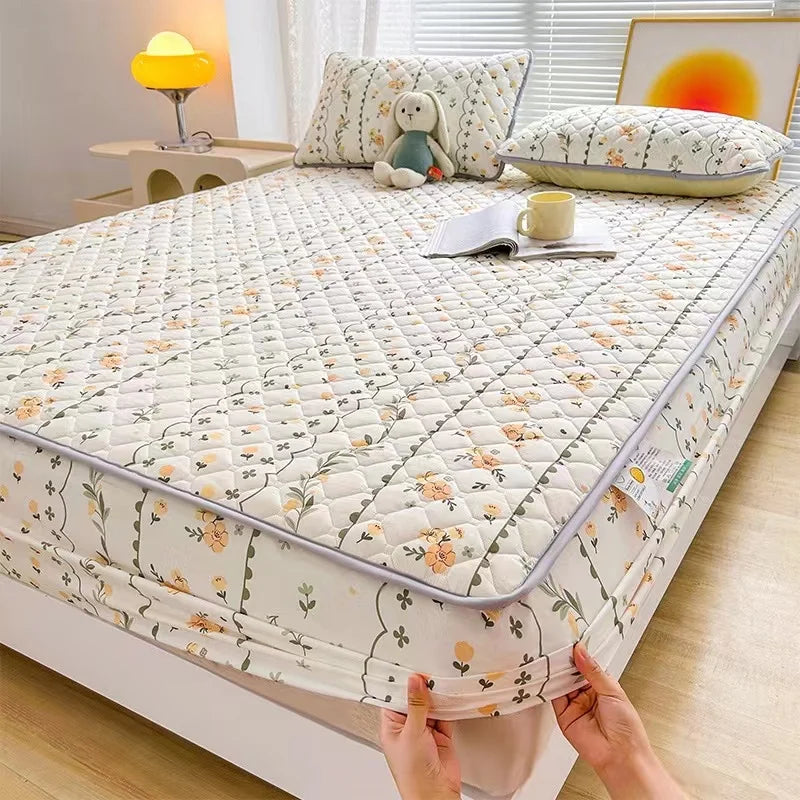 mtuove Soft Brushed Quilted Mattress Cover – Anti-Mite, Breathable, Fits 3–28cm Mattresses