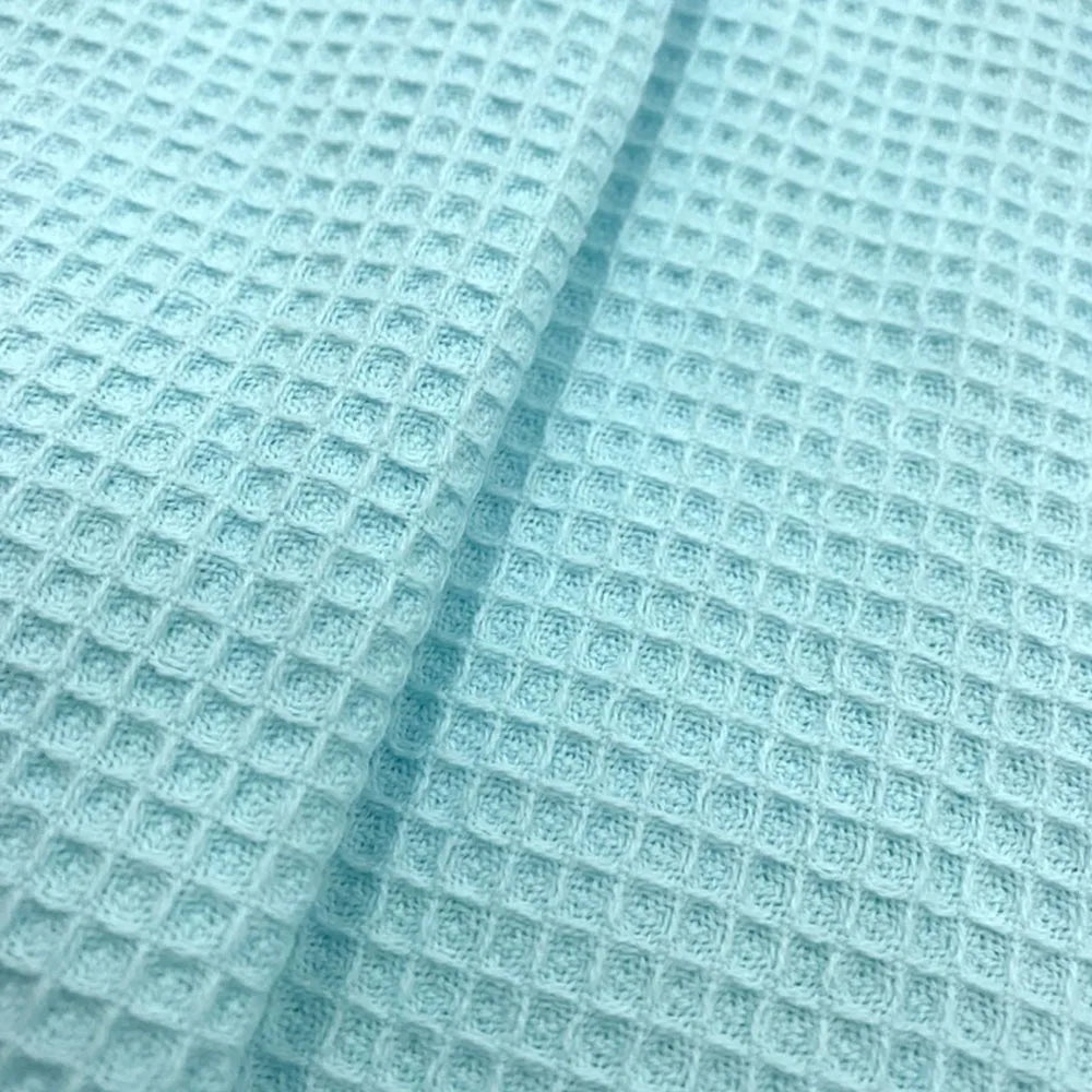 Solid Color Waffle Weave Fabric – Soft Poly-Cotton Knit for Quilting, Towels & Sleepwear (150cm Wide)