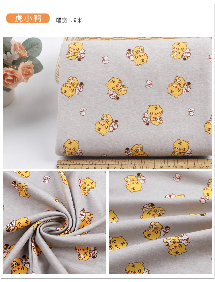 100% Cotton Knitted Print Fabric | 185 g/m² | 90×50cm | Baby Clothes, Bedding & Pajamas