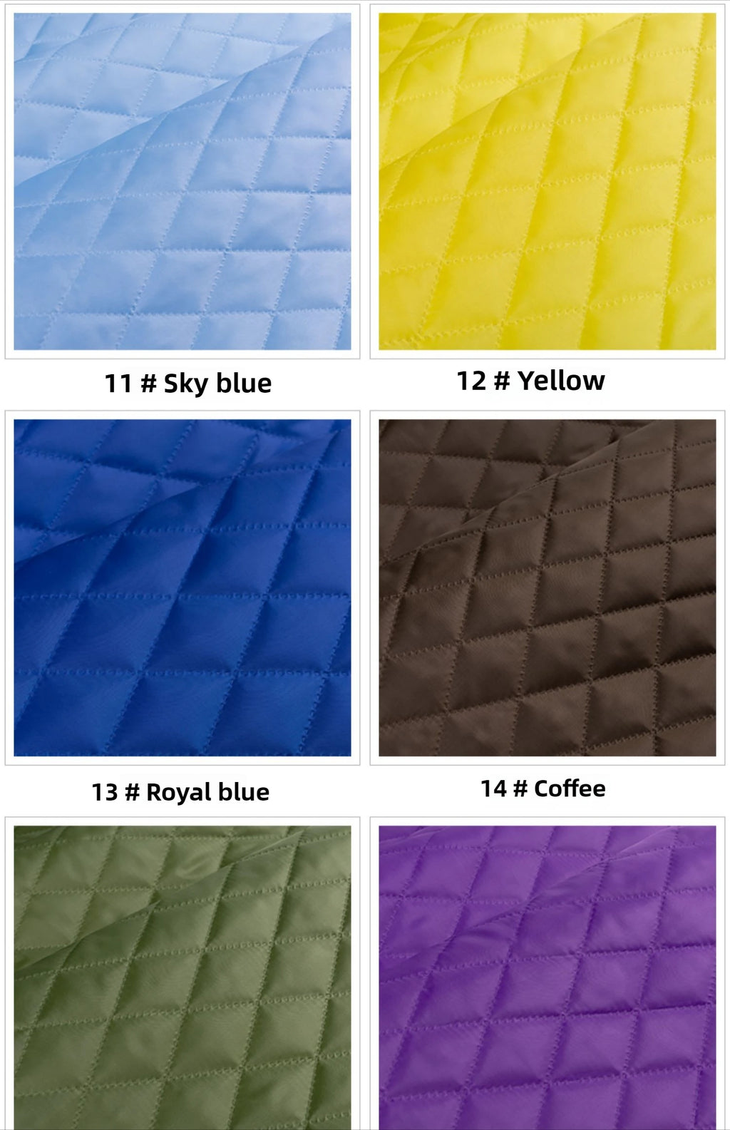 Thickened Quilted Lining Fabric – 59" Wide Polyester Geometric Liner for Coats, Jackets & Vests (Sold by the Meter)