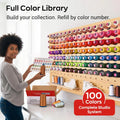 Kit de hilos de poliéster para bordar, 100 colores, 40WT, carretes de 4000m para máquinas de coser y bordar