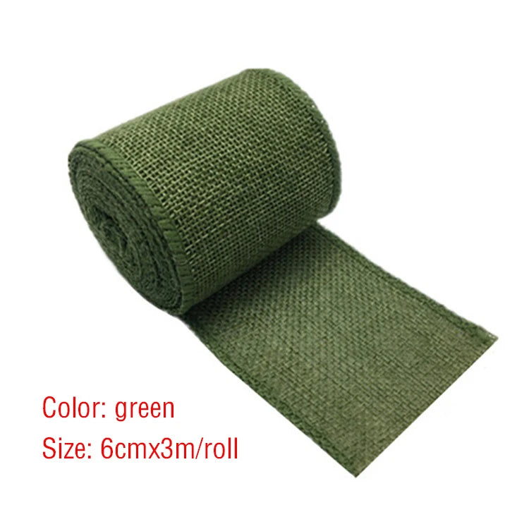 Colorful Natural Jute Burlap Ribbon – 6 cm × 3 m
