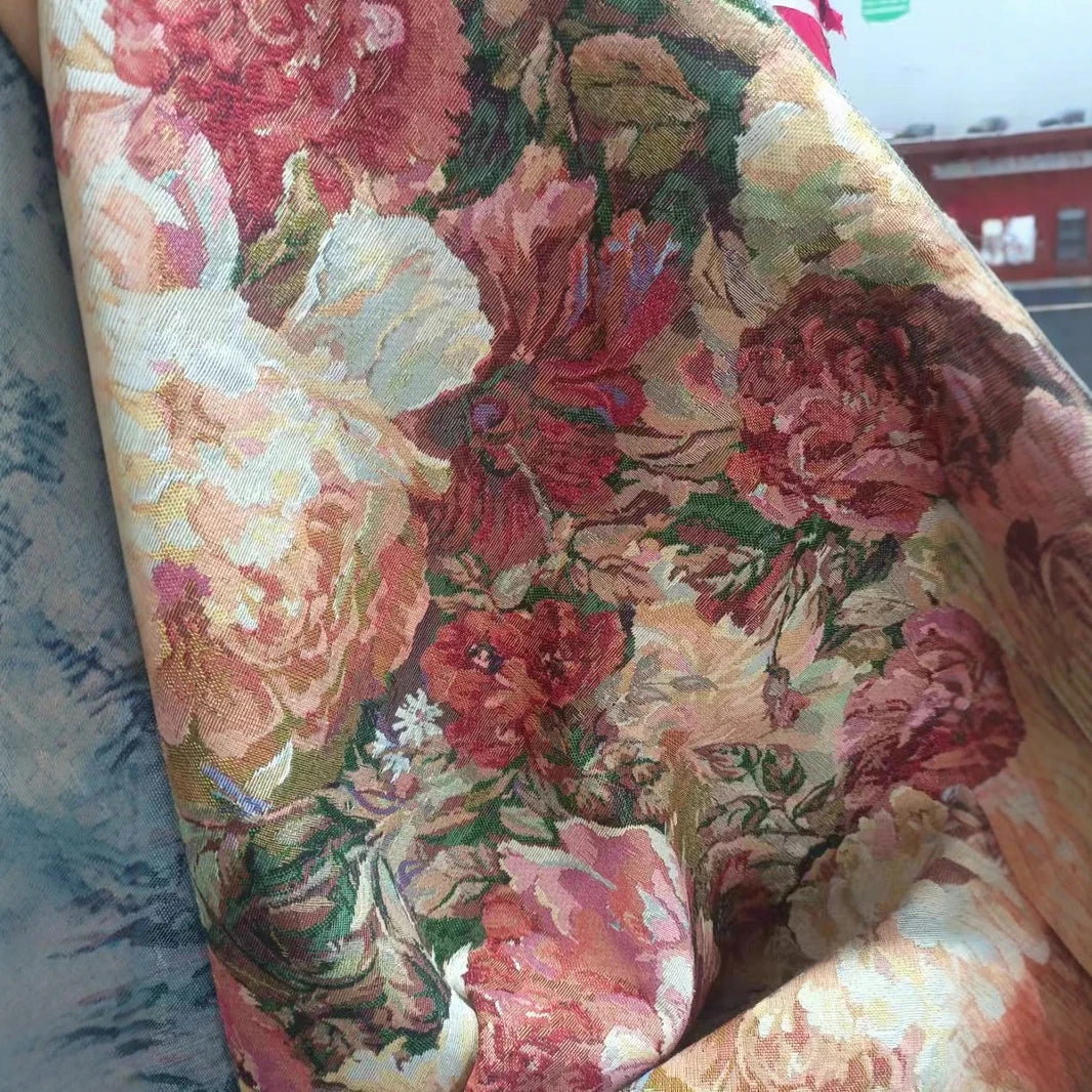 Oil Painting Style Jacquard Fabric | High-End Brocade | DIY Bags, Skirts & Sewing