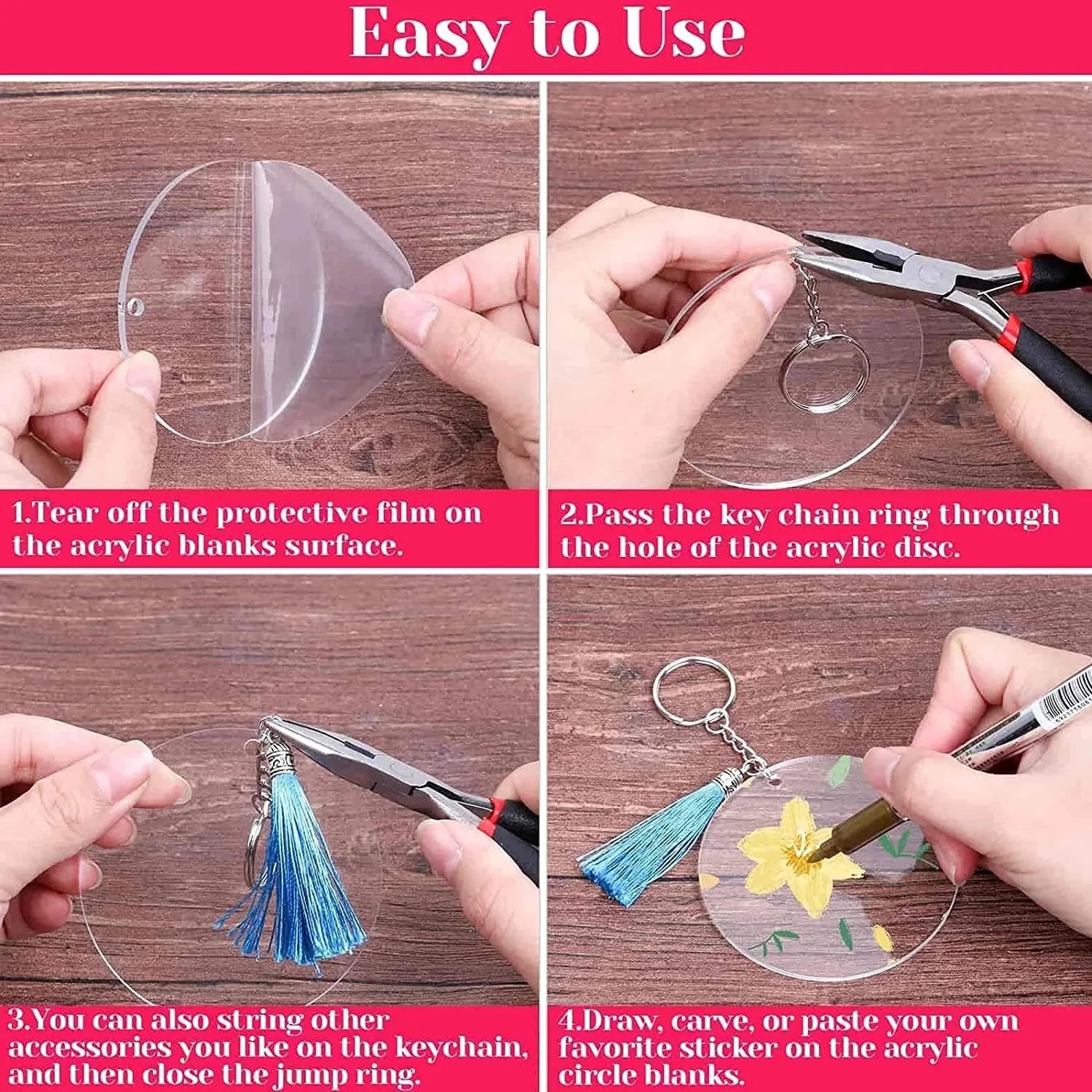 Round Acrylic Ornament Blanks for Crafting (10–50 Pack)