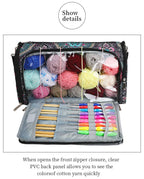 Bolsa de almacenamiento de hilo y ganchillo con estampado Paisley – Estuche organizador de punto (37×20×21cm)