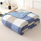 Plaid Summer Quilt - Lightweight Washed Cotton Feel Comforter