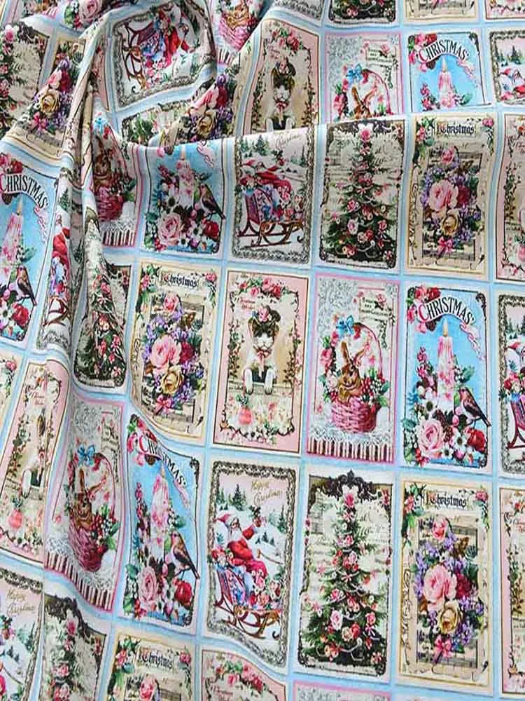 Vintage Newspaper & Map Print 100% Cotton Fabric | 110cm Wide | Sold by the Half Meter