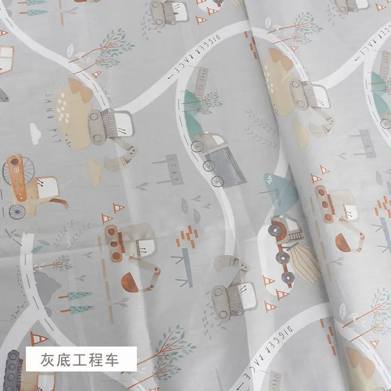 Pure Cotton AB Face Fabric – Cartoon Printed for Baby & Children's Clothing, Bedding & Quilting