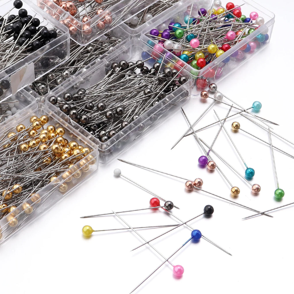 100-Piece Color Ball Head Sewing Pins — Stainless Steel Quilting & Fabric Pins