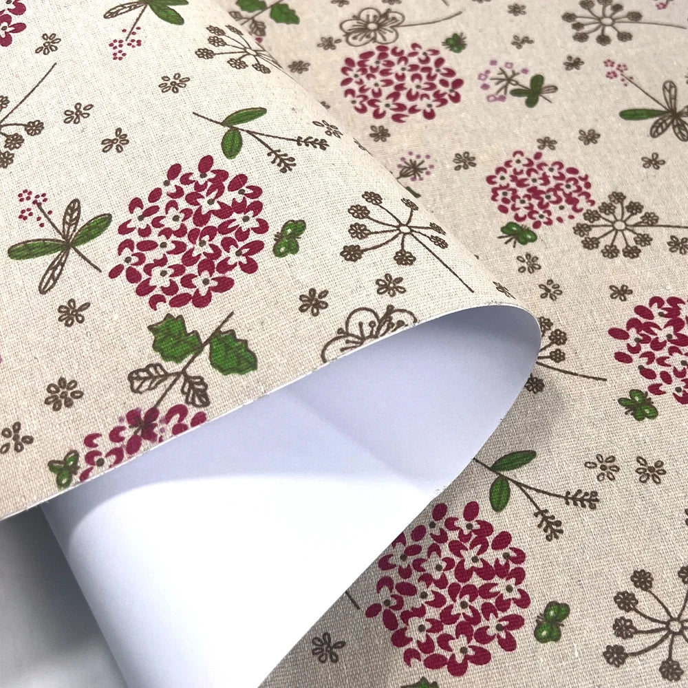 Retro Floral Print Self-Adhesive Linen Cotton Fabric Roll – 50x145cm | DIY Crafts, Jewelry Box & Furniture Repair