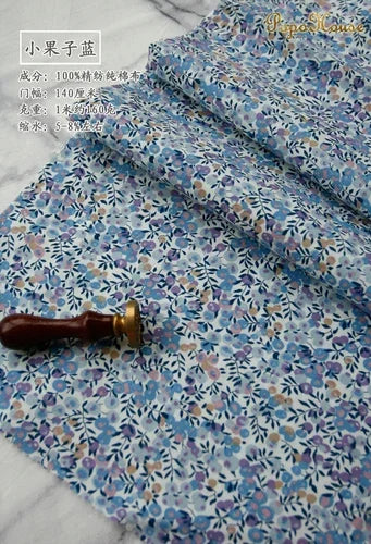 145cm Floral Cotton Poplin Fabric, 50cm Piece