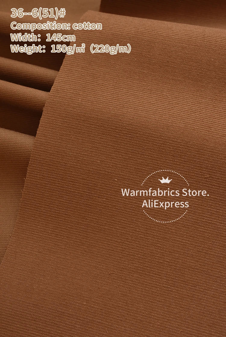 145*50cm/Pcs In Stock 21 Corduroy Fabric Cotton High Quality Plain Cotton Corduroy Fabric for Clothing