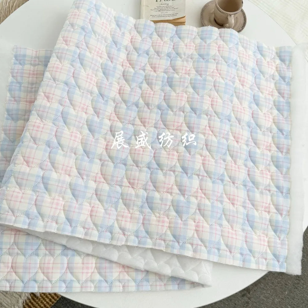 40s Quilted Cotton Plaid & Floral Fabric – 55" Wide | Autumn Winter Jackets, Coats & Bags (Sold by the Meter)