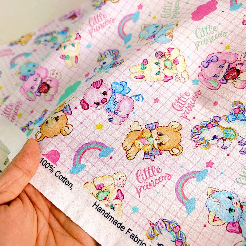 20S Cotton Cute Showa Kawaii Cat Deer Print Fabric DIY Quilting Needlework Material Sewing Dress Kids Clothes Fabrics