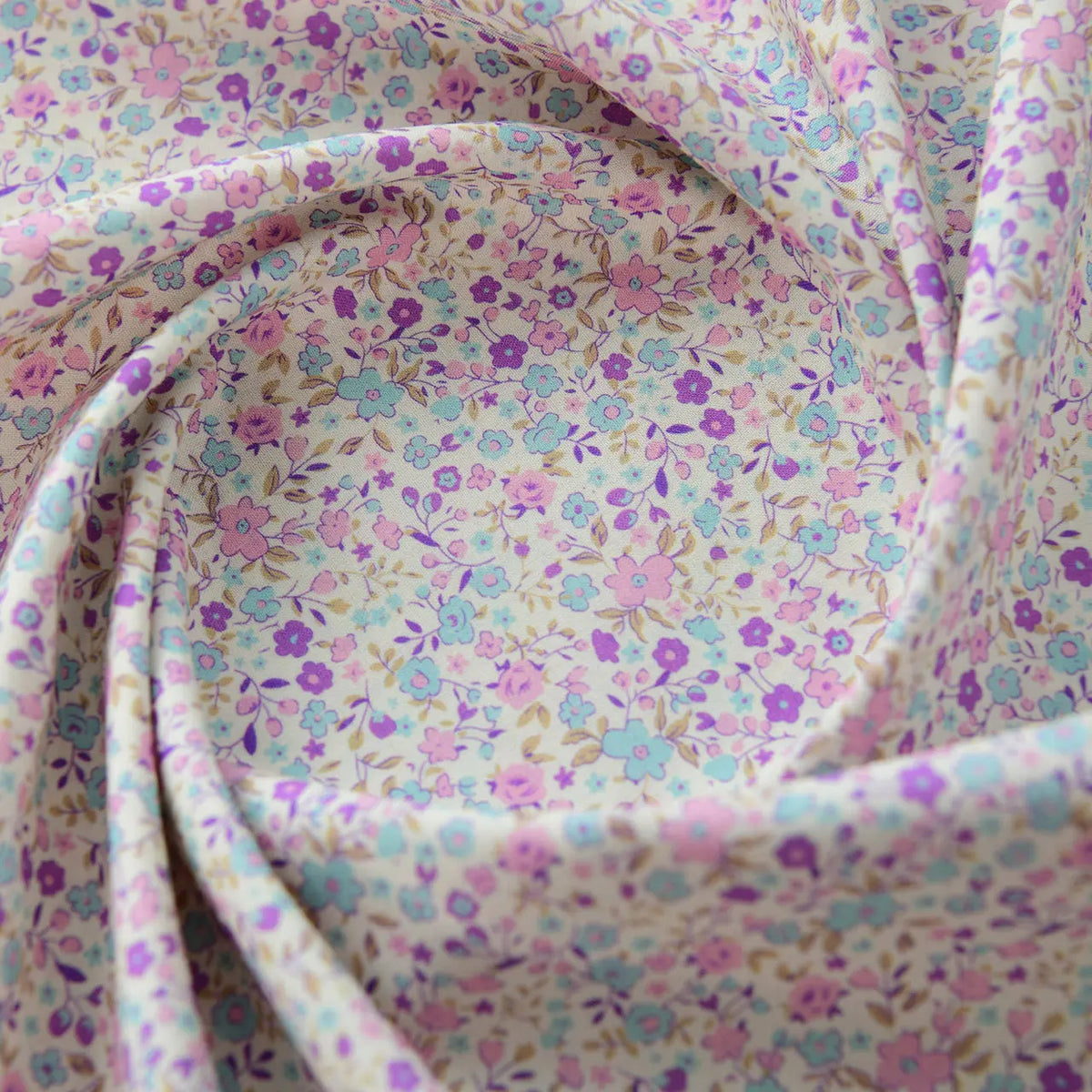 60s Premium Combed Pure Cotton Fabric Vintage Floral Soft For Dress Shirt Blouse Apron Patchwork Pillow Cushion Diy Sewing Craft