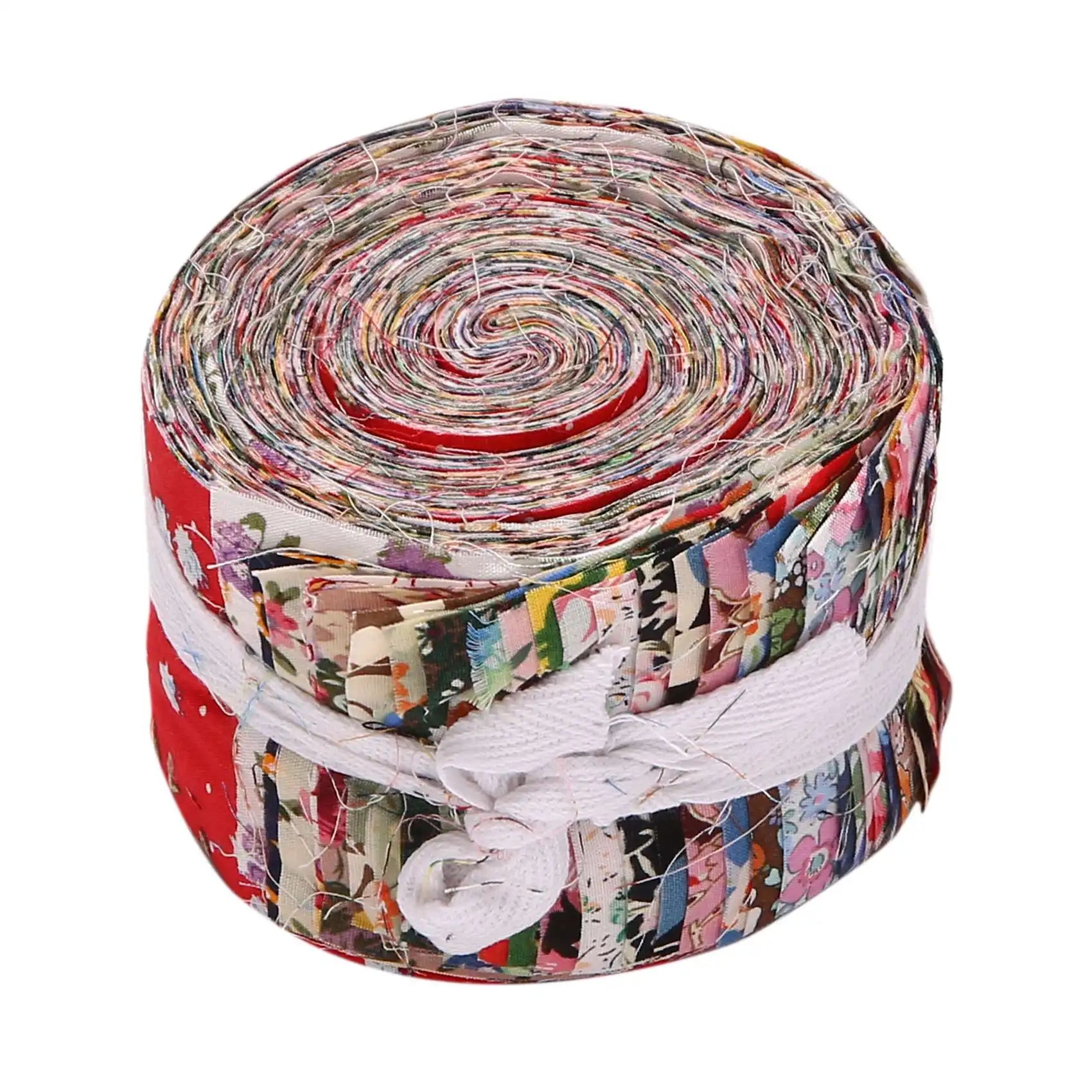 36-Piece Pre-Cut Jelly Roll Fabric Strips – Flower Print Cotton Quilting Strips 2.5" × 39"