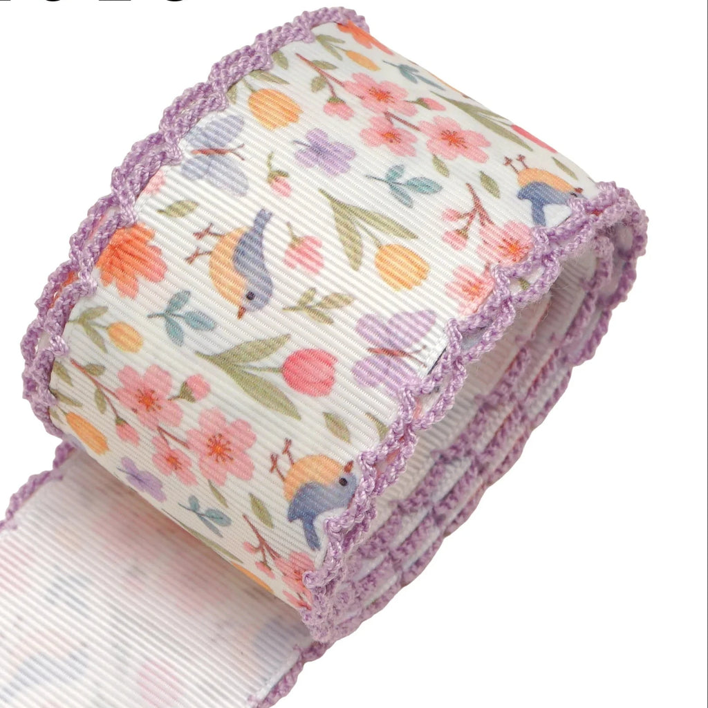Moonstitched-Edge Printed Grosgrain Ribbon – 50-Yard Roll