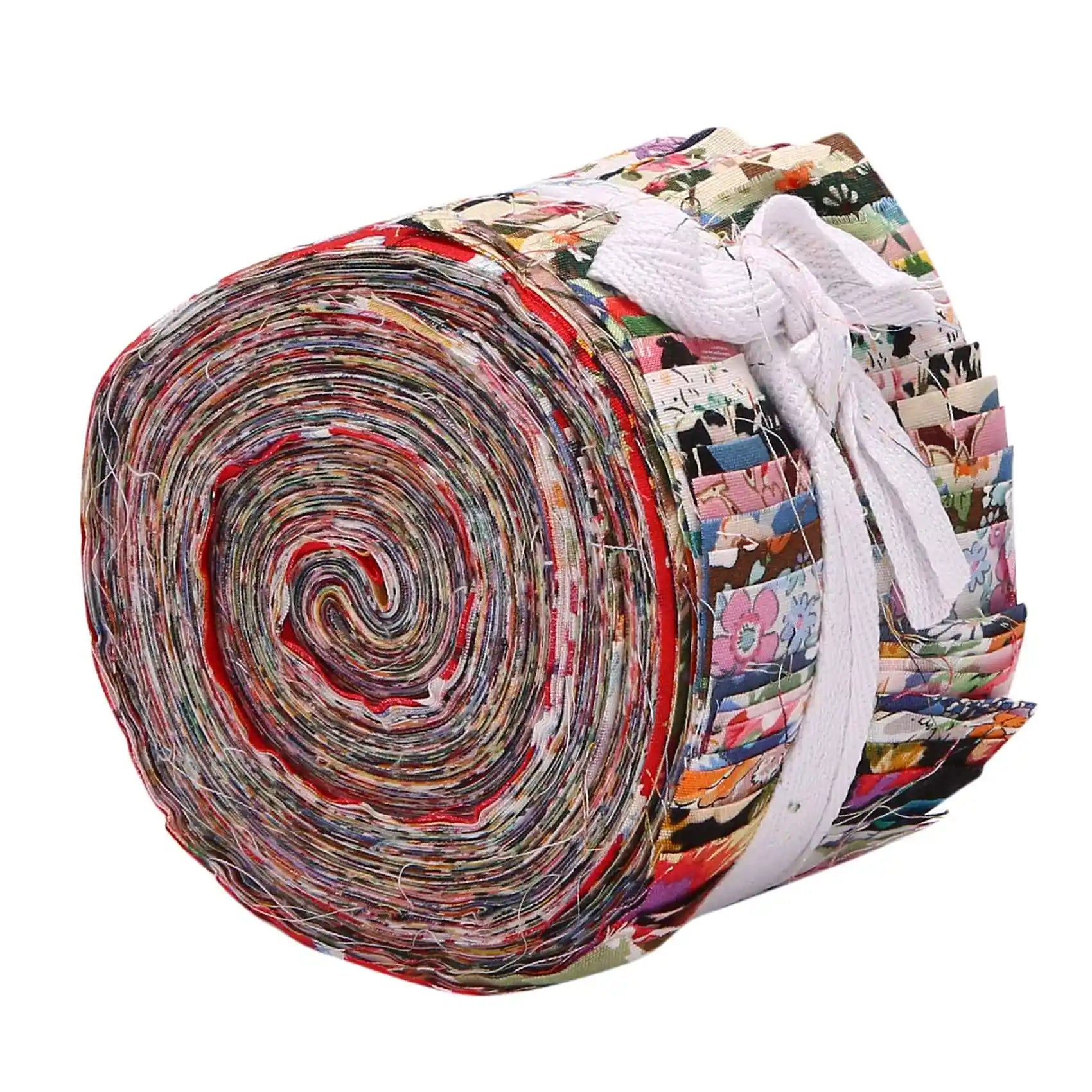 36-Piece Pre-Cut Jelly Roll Fabric Strips – Flower Print Cotton Quilting Strips 2.5" × 39"