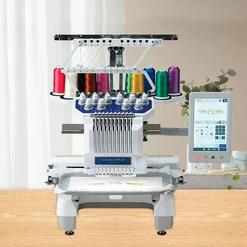 Brother PR1055X Commercial 10-Needle Embroidery Machine – Aluminum Alloy, Electric Drive