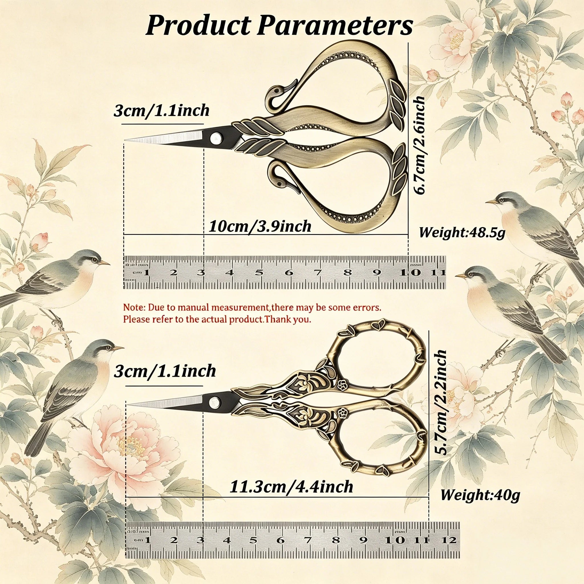 Delicate Embroidery Scissors | Stainless Steel Sewing & Craft Shears