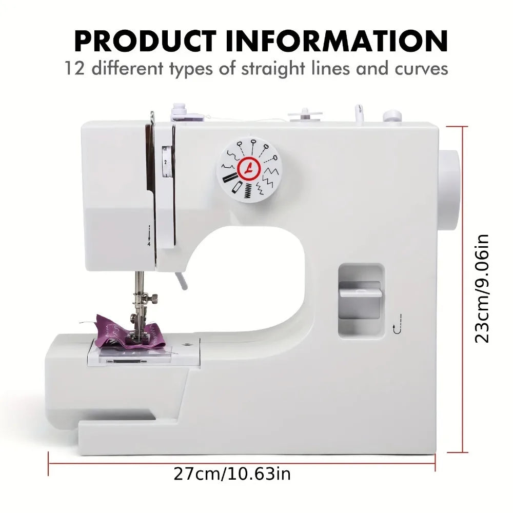 825 Semi-Auto Electric Sewing Machine – 12 Stitches, Beginner Friendly, All Fabrics