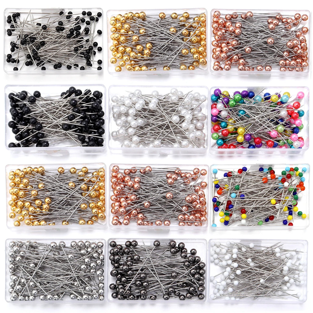 100-Piece Color Ball Head Sewing Pins — Stainless Steel Quilting & Fabric Pins