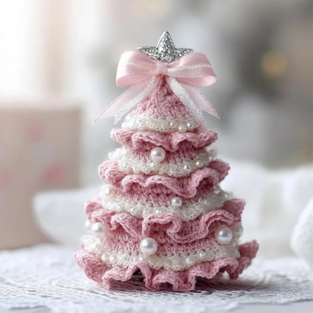 DIY Crochet Christmas Tree Kit – Yarn, Hook & Beads Included