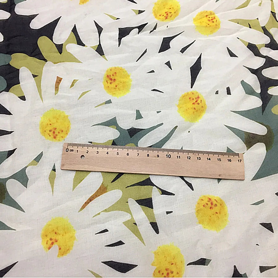 Floral Print Silk-Cotton Blend Fabric – 135cm Wide, 9-10mm | Dresses, Blouses & Luxury DIY Sewing