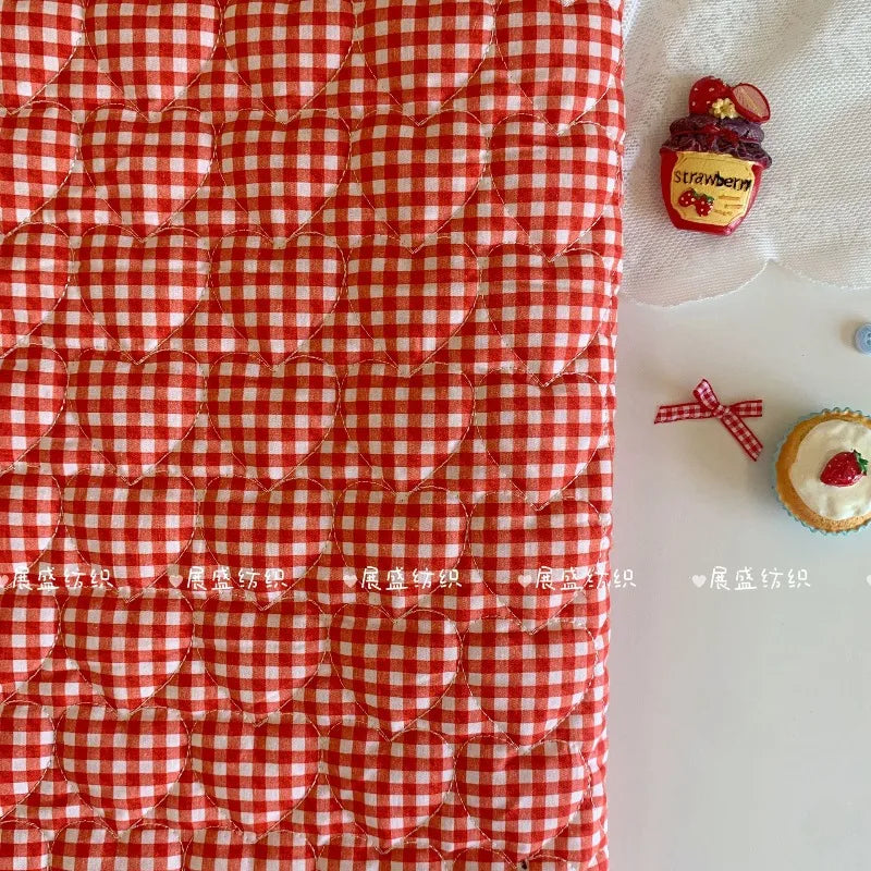 Light Plaid Quilted Cotton Fabric – 145x50cm, 40s Poplin, Breathable for Jackets, Bags & Handmade Sewing
