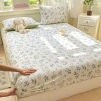 Floral Print Fitted Sheet - 500TC Polyester - 1pc or 3pc Set