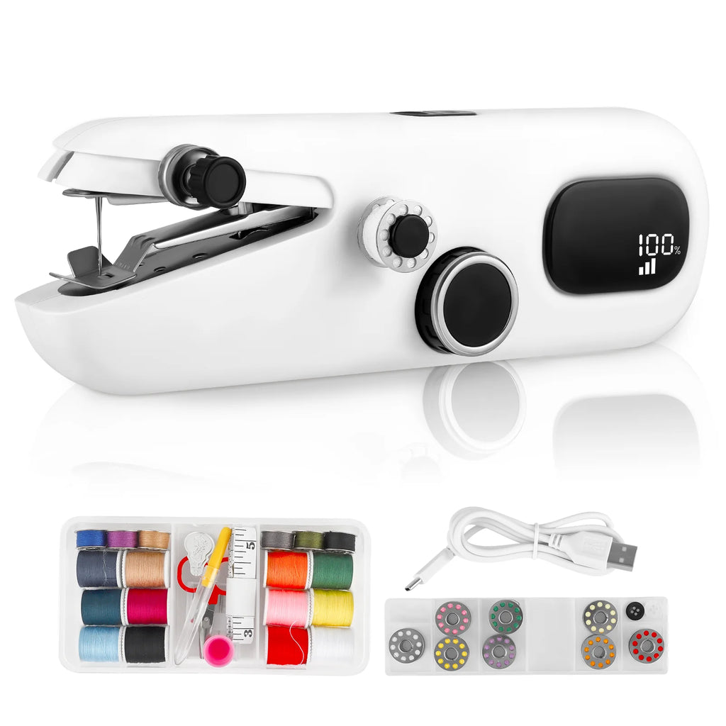 Electric Mini Handheld Sewing Machine with LED Display