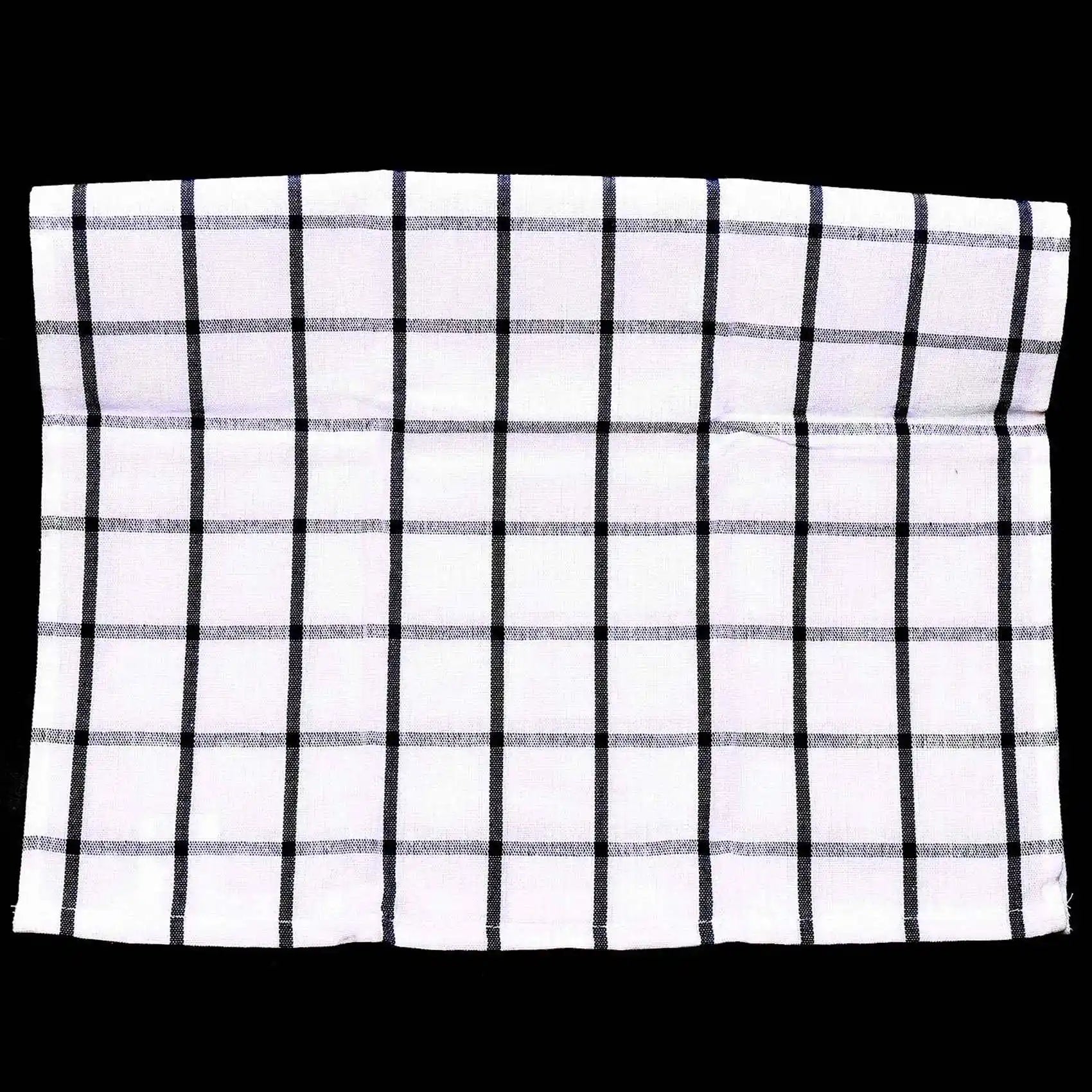 Blue & White Plaid Cotton Kitchen Towels – Set of 6 | 40x60cm Tea Towels & Dish Napkins
