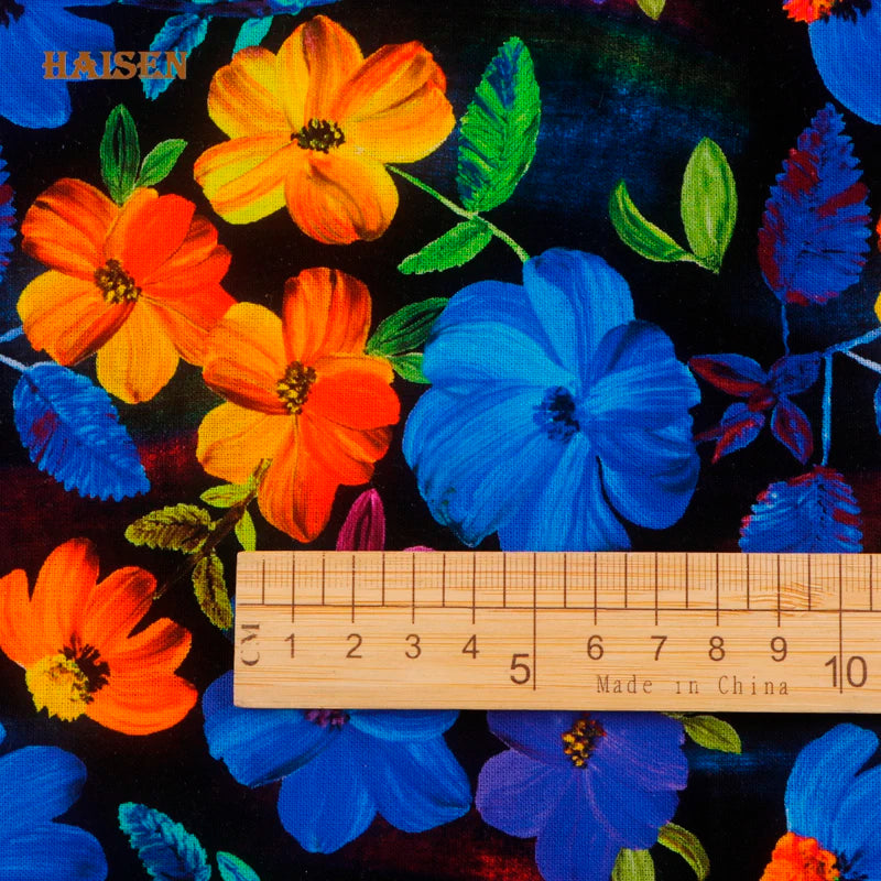 Gorgeous Floral Print 100% Cotton Fabric – 43" Wide, Half-Meter Panels | Quilting, Patchwork & DIY Sewing