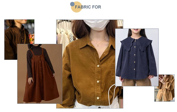 Plain 100% Cotton Corduroy Fabric — 21-Wale | 145cm Wide