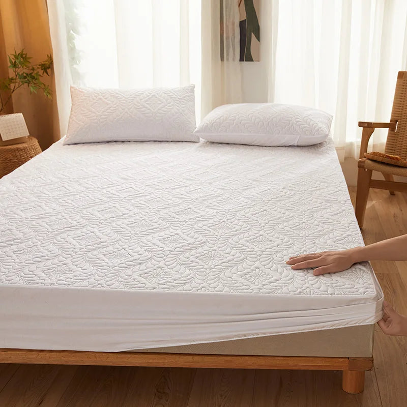Anqianny Grade A Waterproof Quilted Mattress Protector – 300TC Jacquard, TPU Layer, Anti-Mite