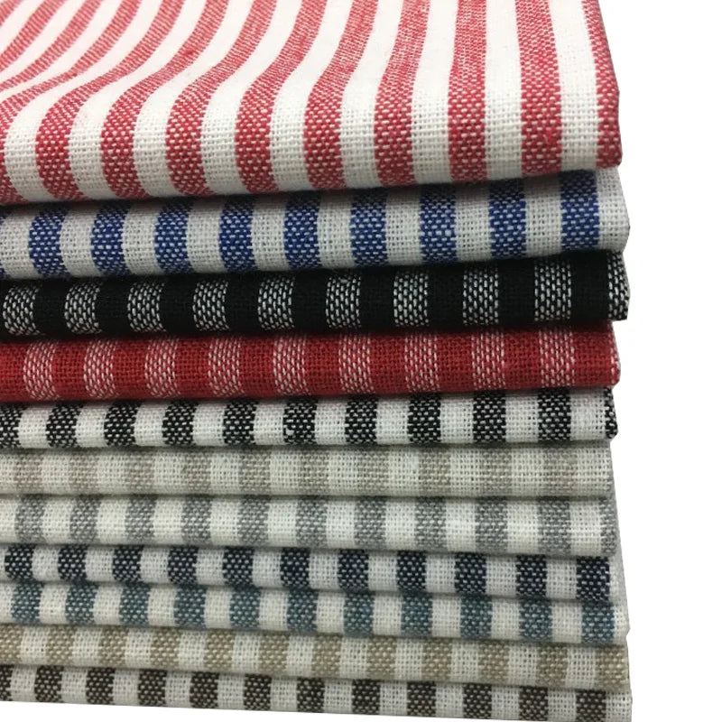 Striped Cotton Linen Fabric for Sewing & Home Décor | Sold by the Meter