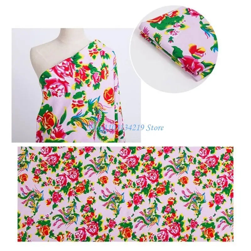 Floral Cotton Sateen Fabric – Quick-Dry & Breathable | 160 cm Wide | Sewing, Patchwork & Home Decor
