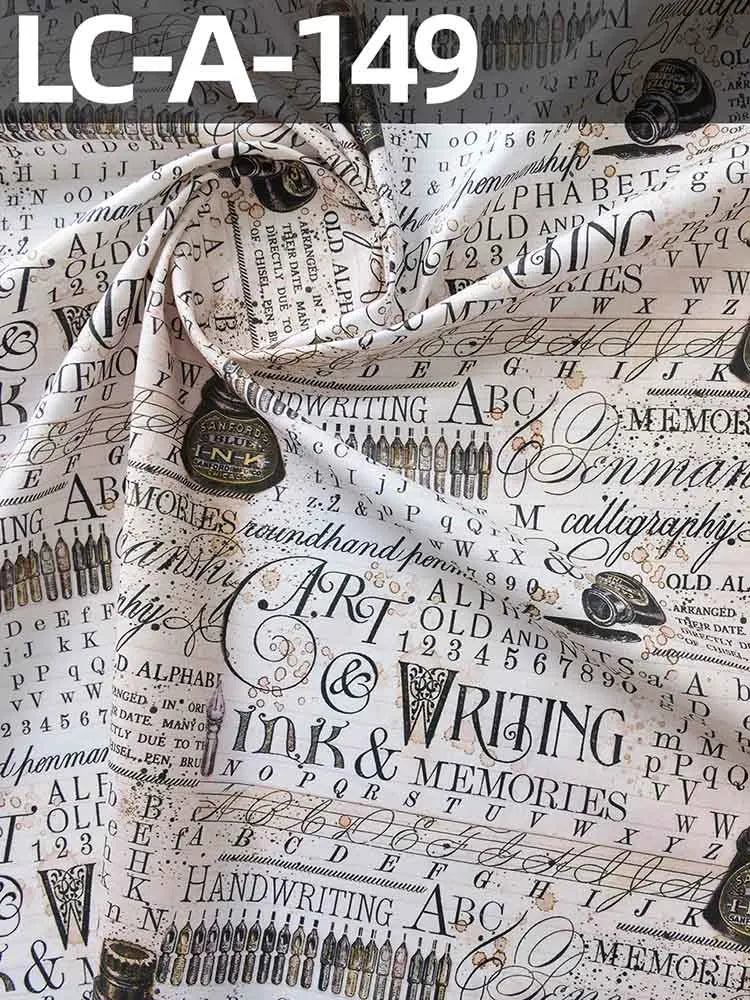 Vintage Newspaper & Map Digital Print 100% Cotton Fabric — 110cm Wide