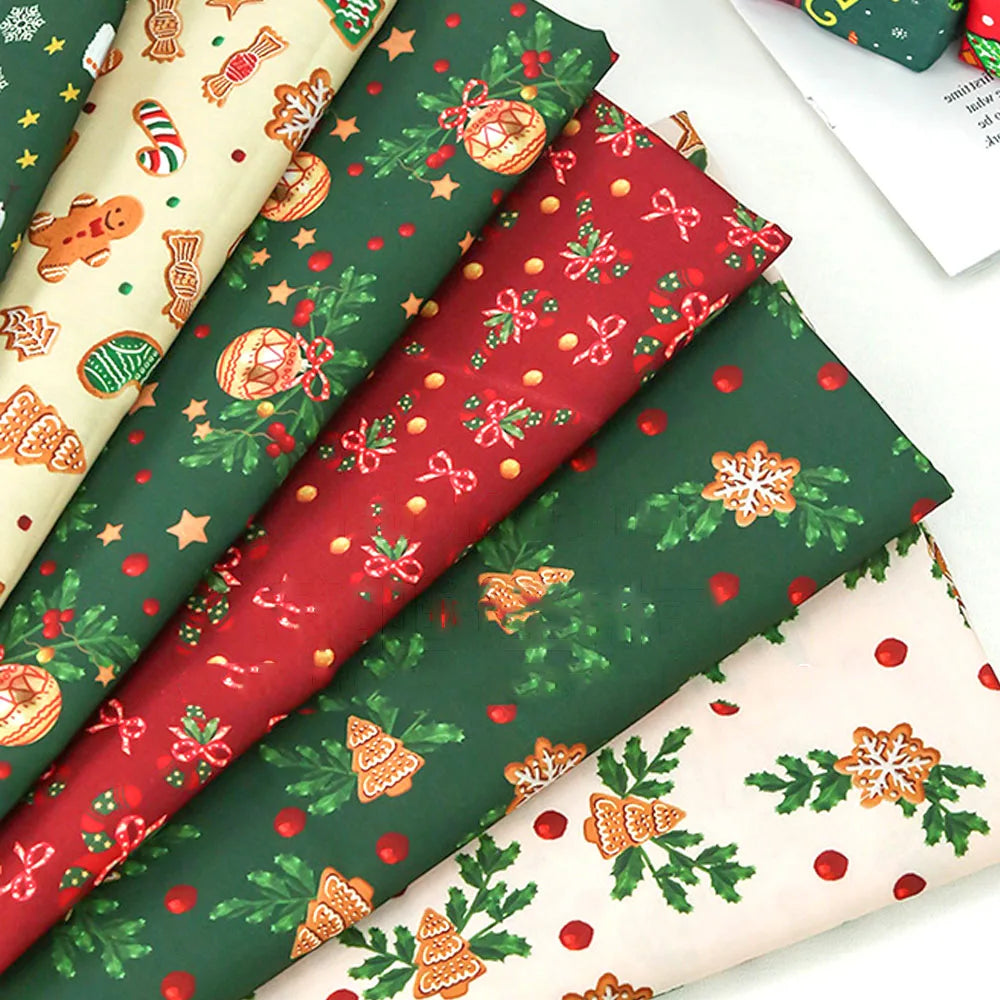 Christmas Holiday Print Fabric – 100% Polyester, 50cm x 150cm