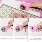 7-Piece Rotary Cutter & Quilting Tool Set – 45mm Blade, Cutting Mat, Ruler & More